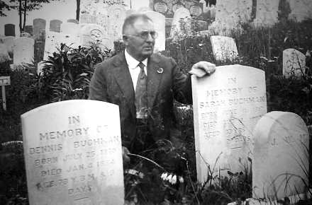 Alfred Ossman Buchman at the gravesite of his parents